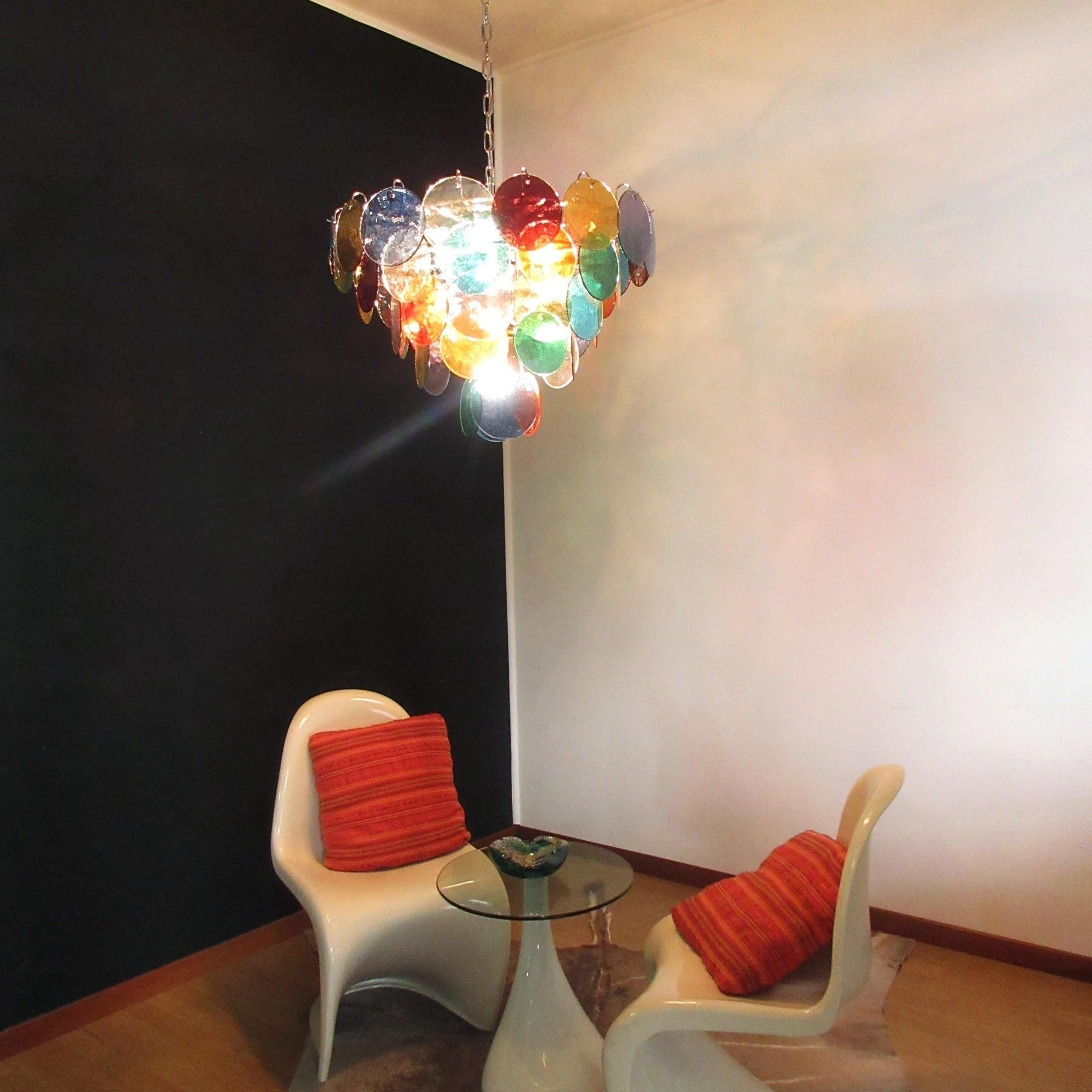 Murano Multicolored Disc Chandelier 57