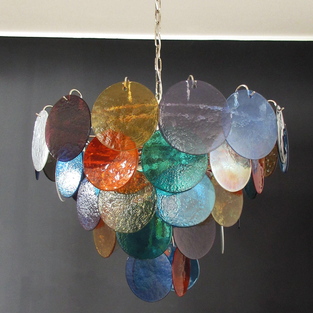 Murano Multicolored Disc Chandelier 57