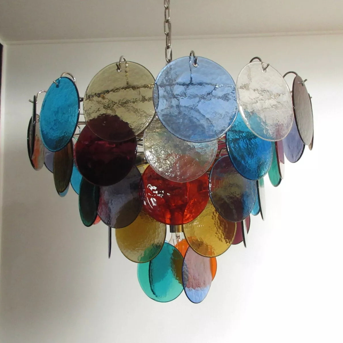 Murano Multicolored Disc Chandelier 57