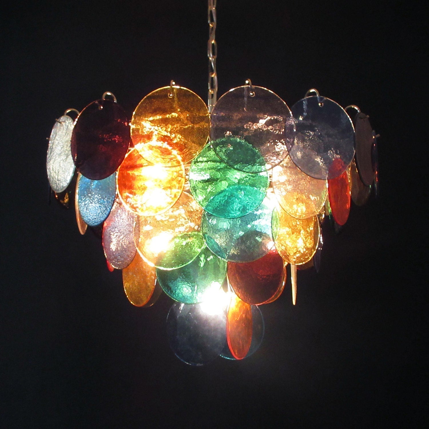 Murano Multicolored Disc Chandelier 57