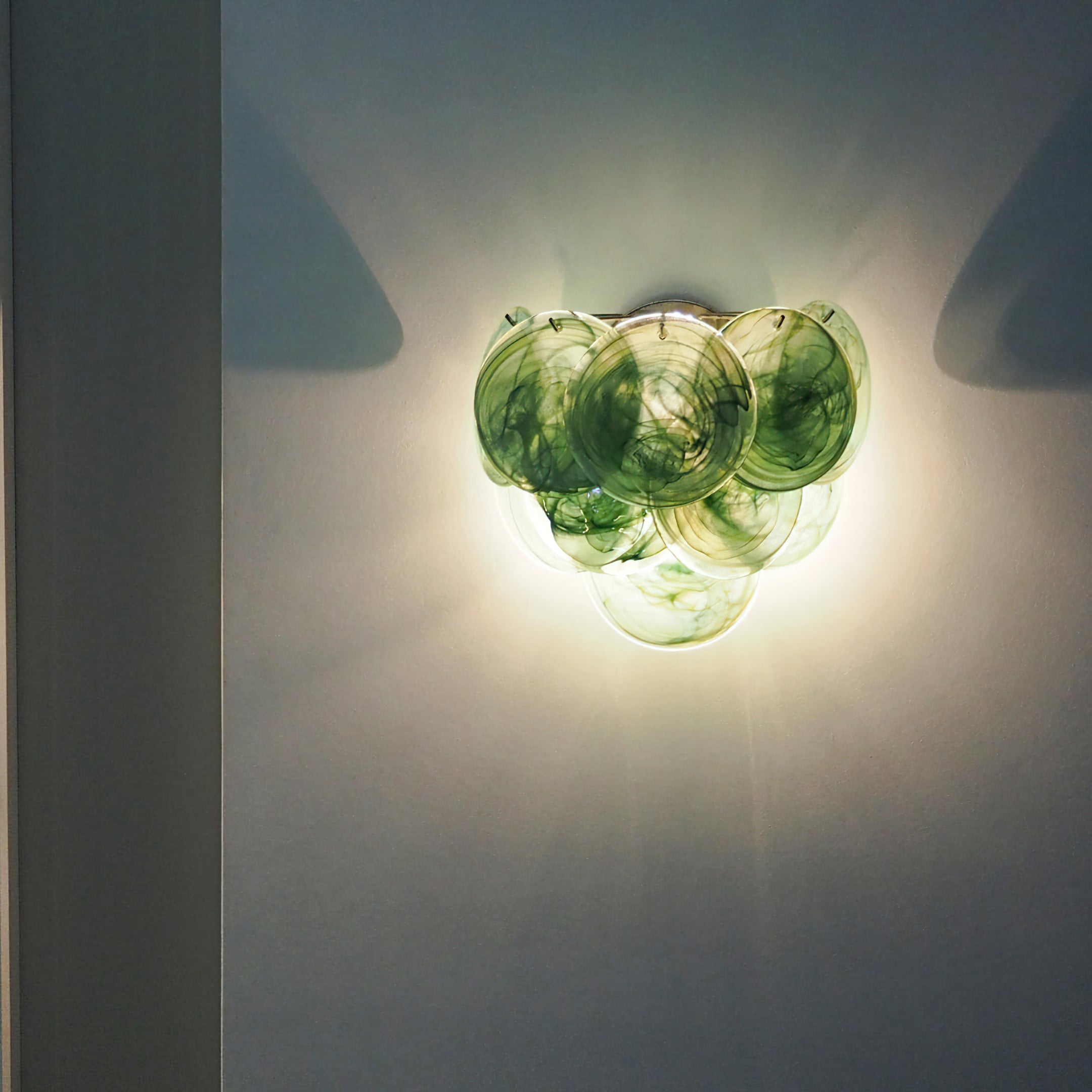 Murano Disc Wall Sconce Green