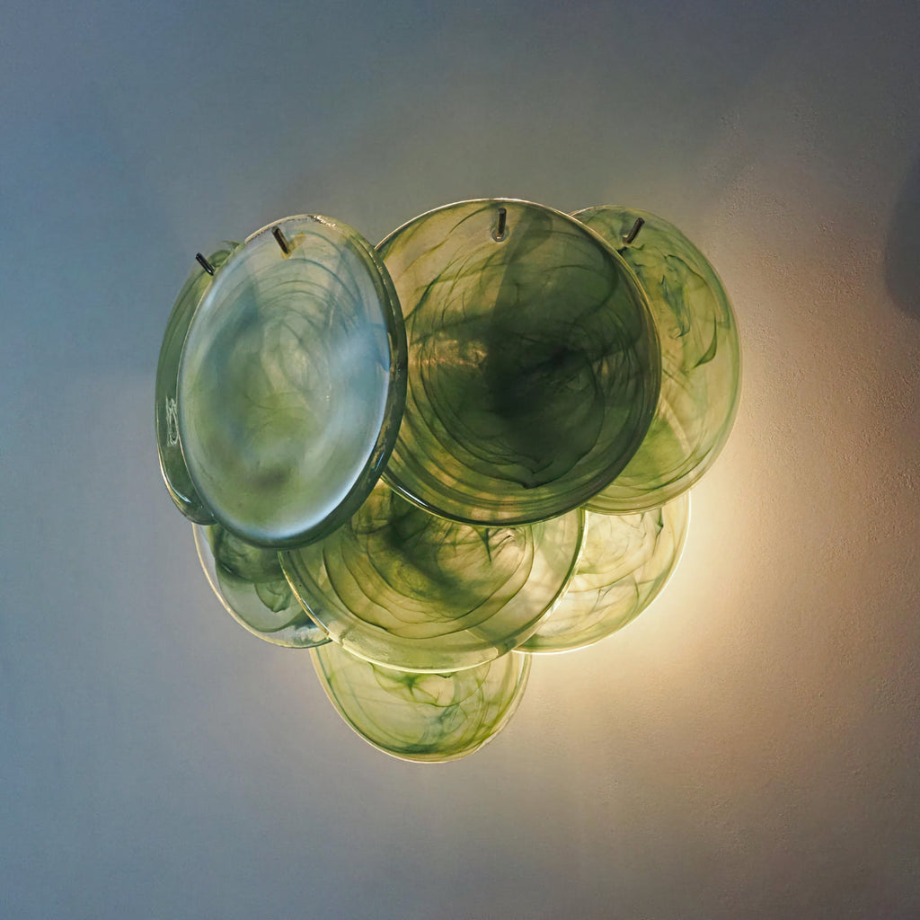 Murano Disc Wall Sconce Green