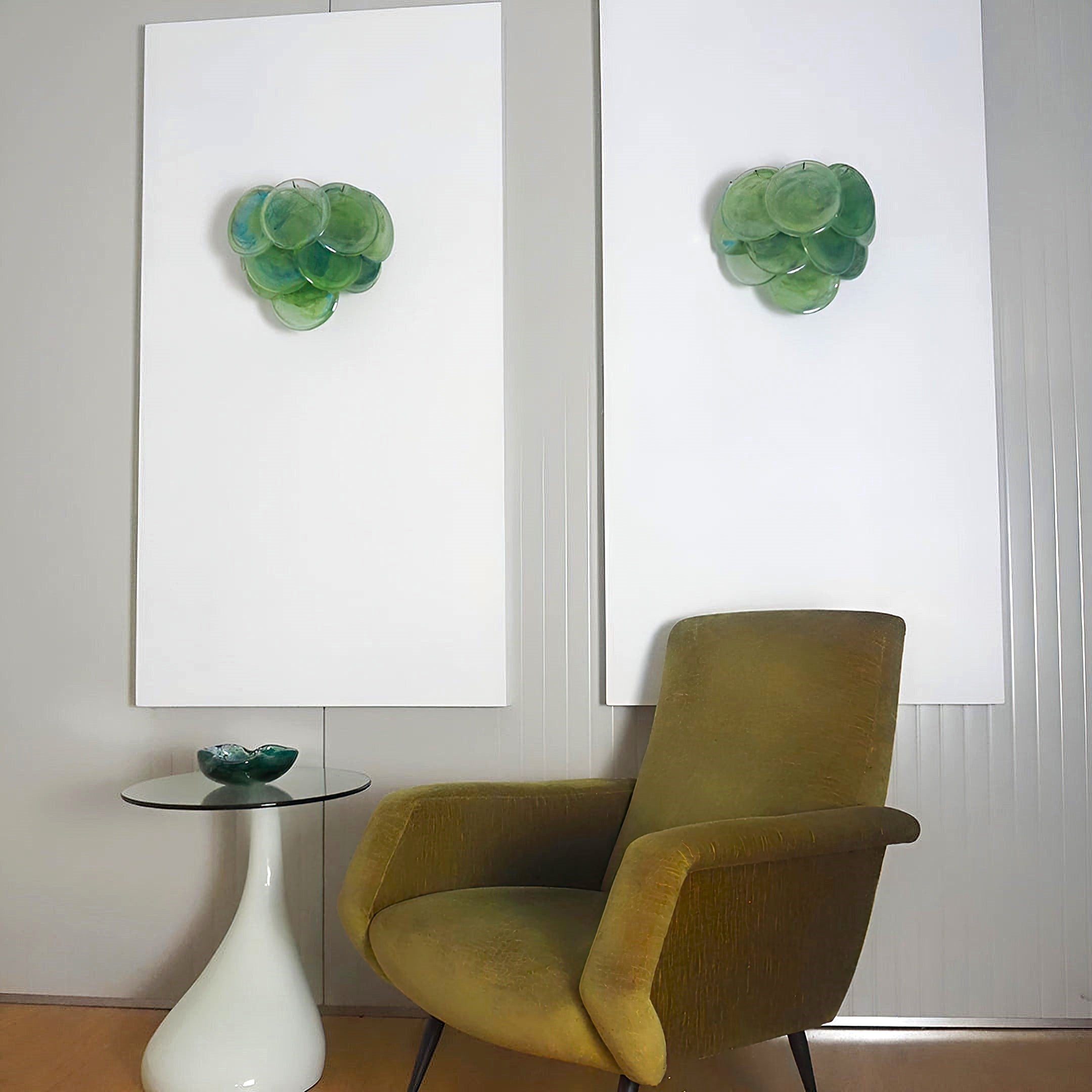 Murano Disc Wall Sconce Green