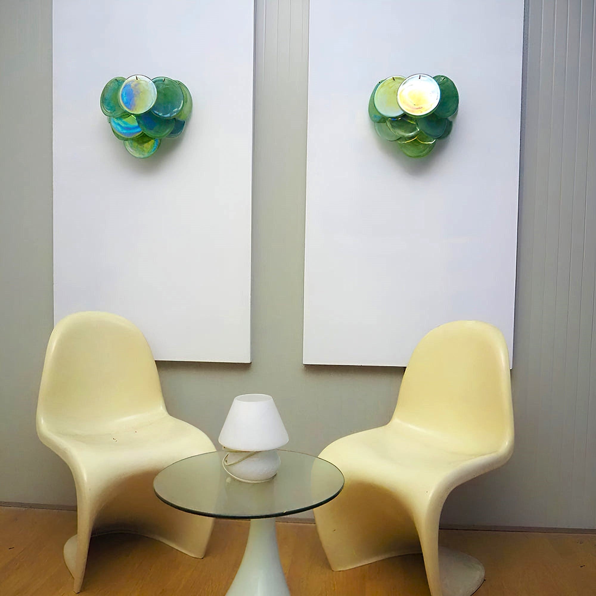 Murano Disc Wall Sconce Green