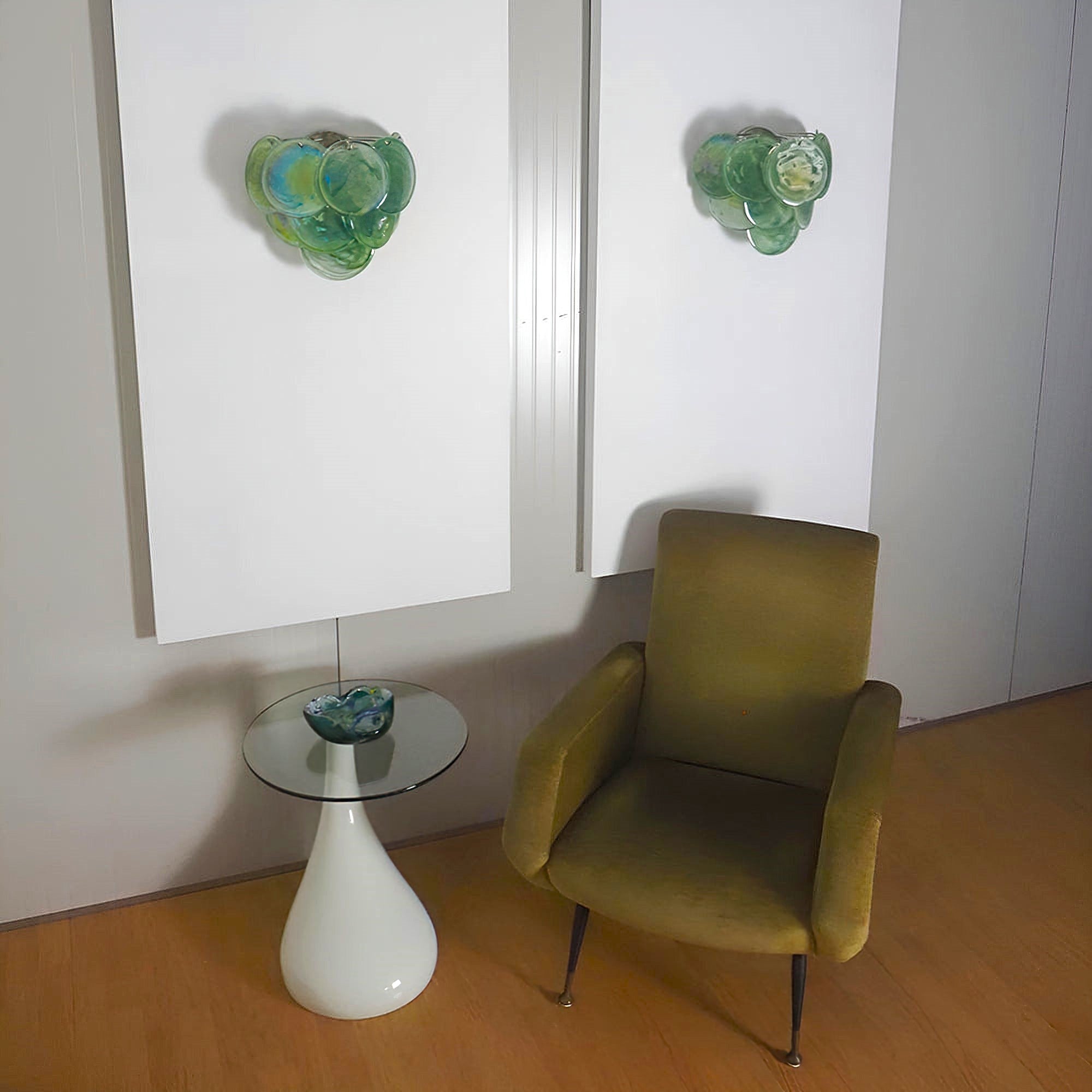 Murano Disc Wall Sconce Green