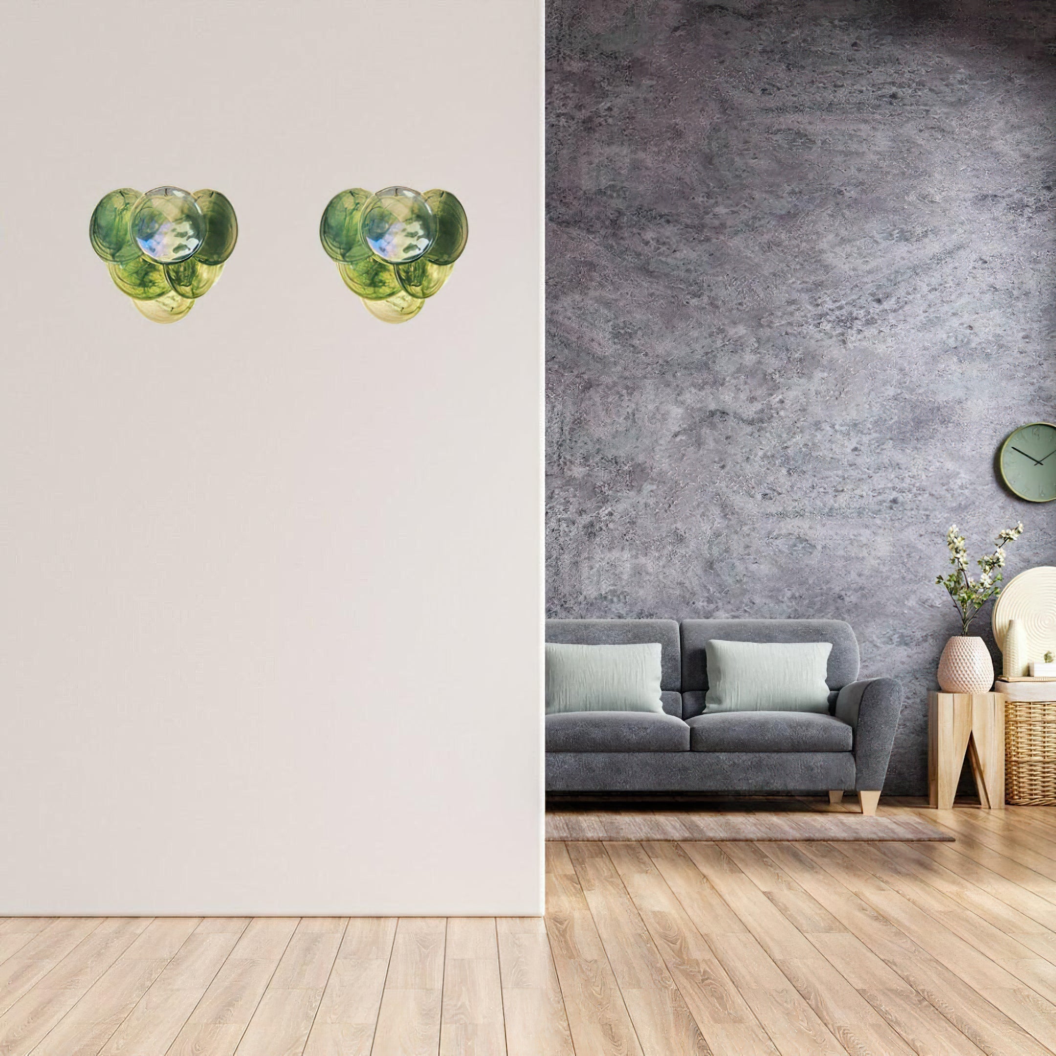 Murano Disc Wall Sconce Green