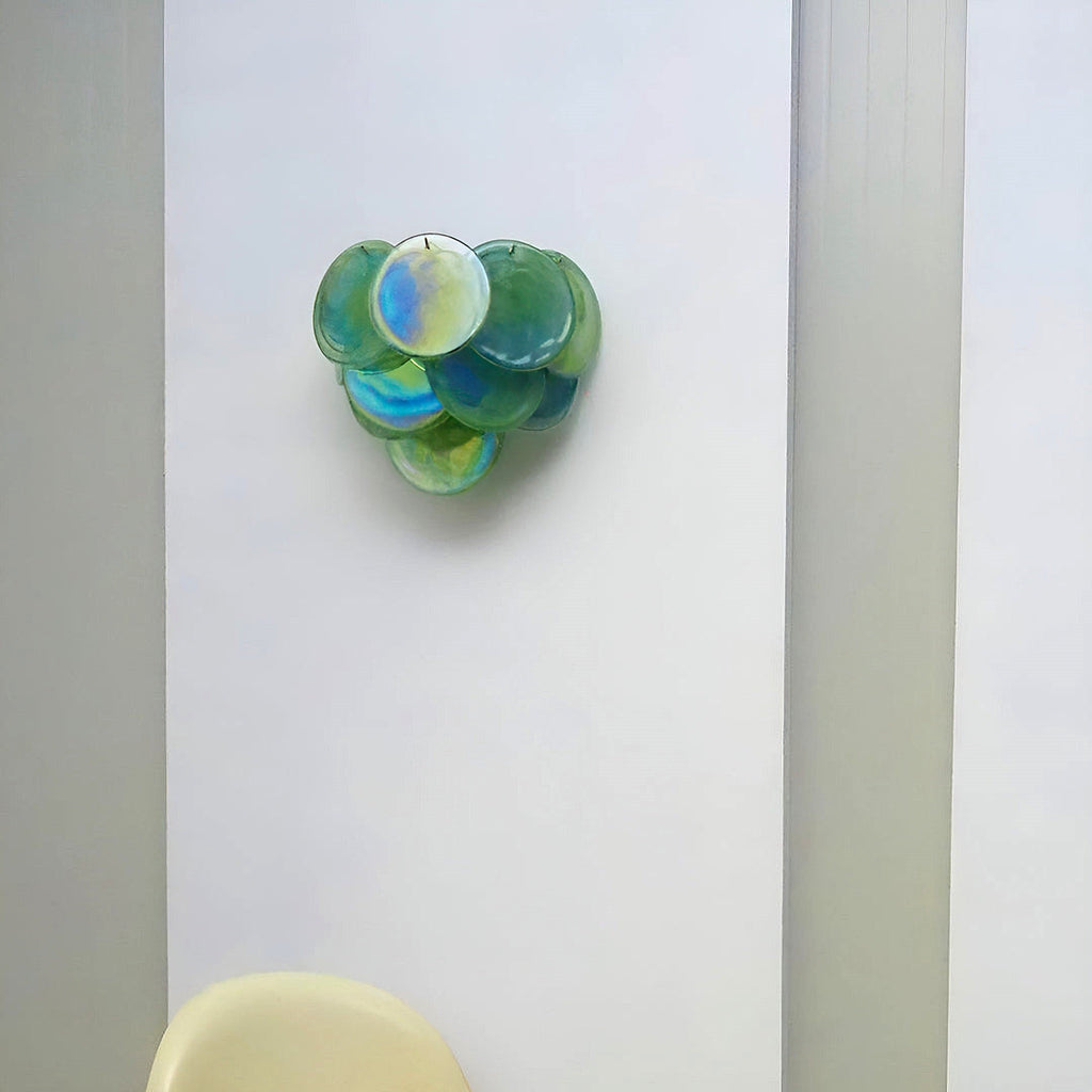 Murano Disc Wall Sconce Green