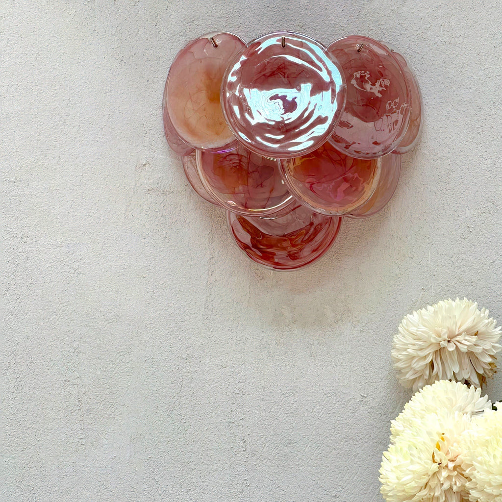 Murano Disc Wall Sconce Pink