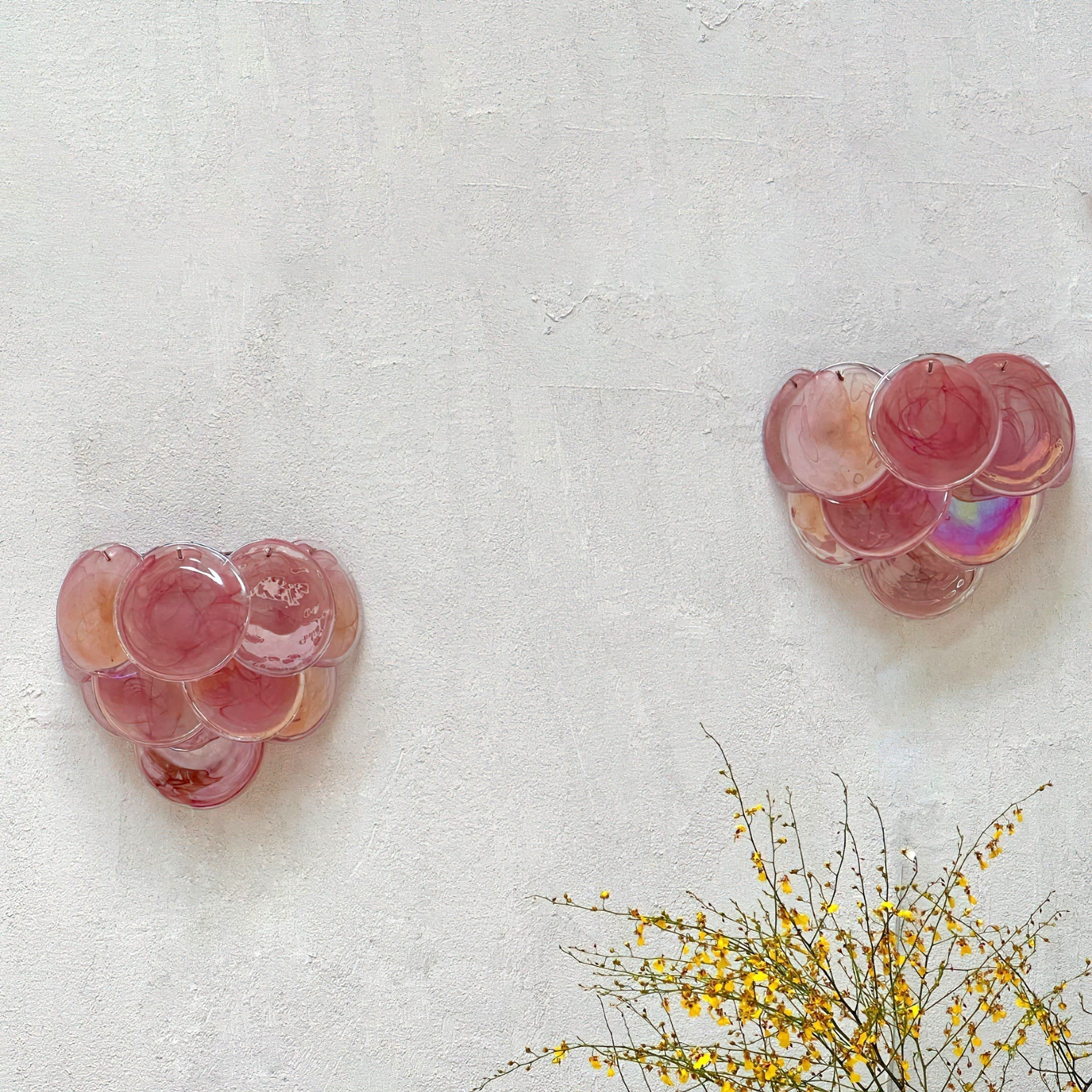 Murano Disc Wall Sconce Pink