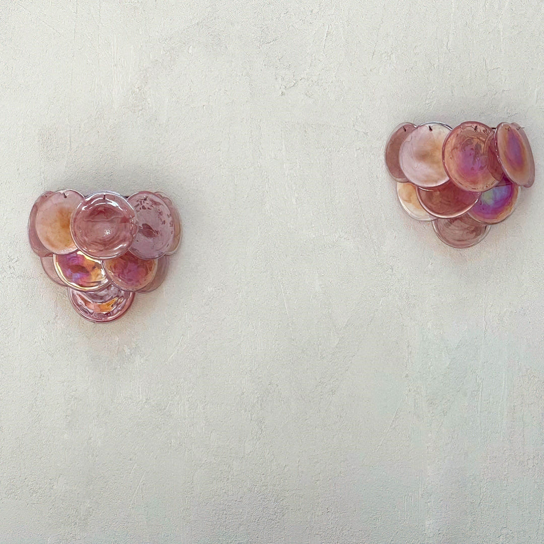Murano Disc Wall Sconce Pink
