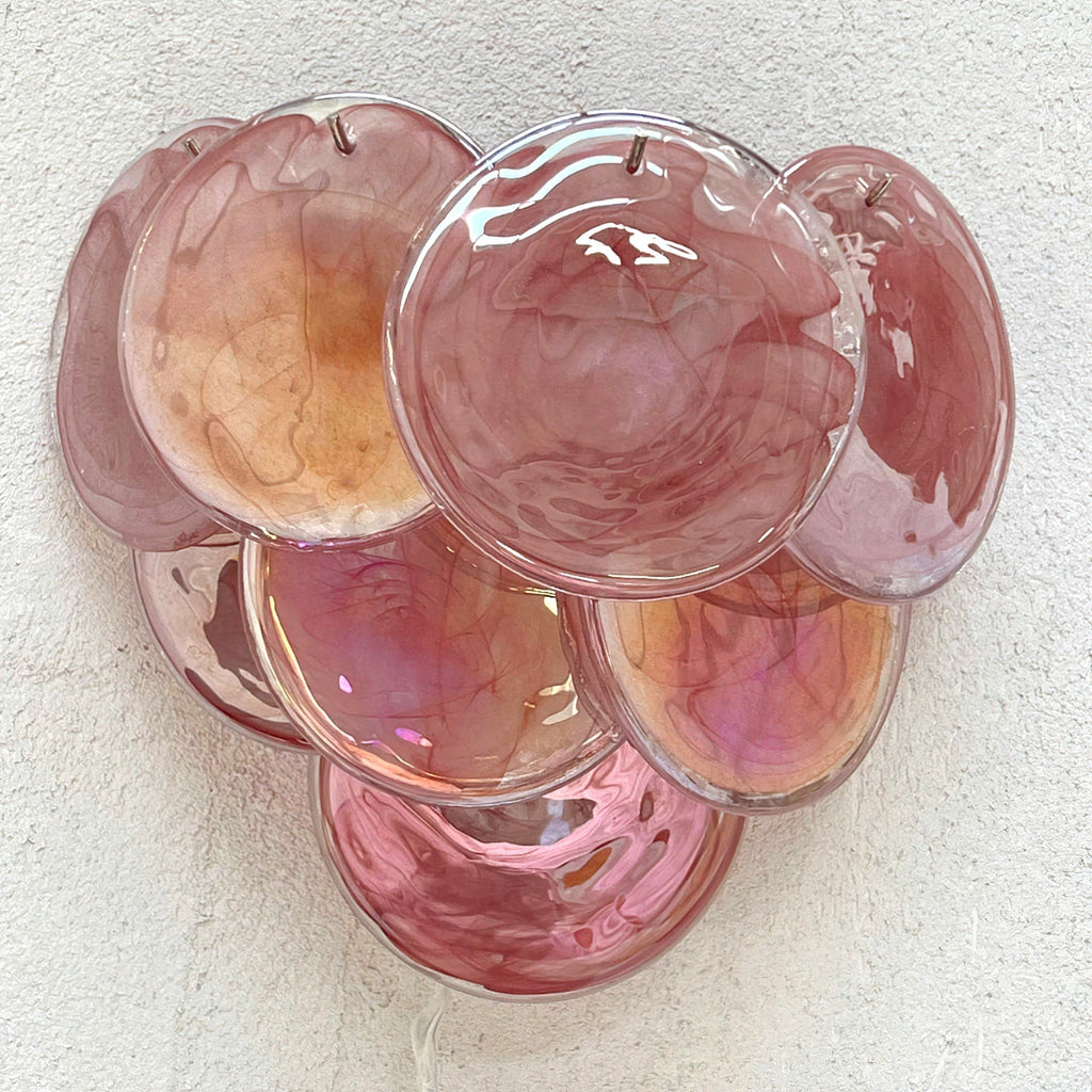 Murano Disc Wall Sconce Pink