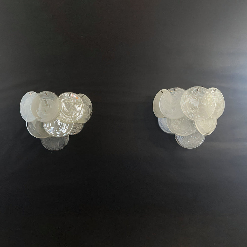 Murano Disc Wall Sconce White
