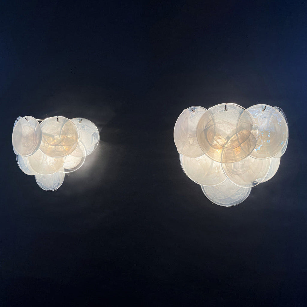 Murano Disc Wall Sconce White