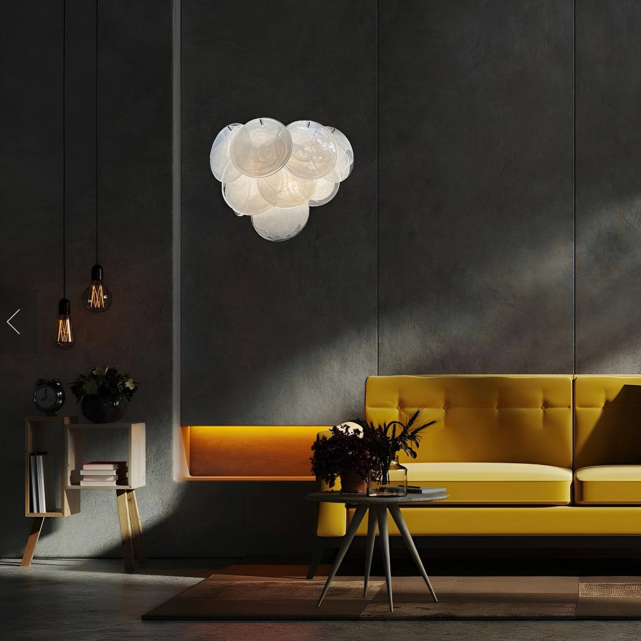 Murano Disc Wall Sconce White