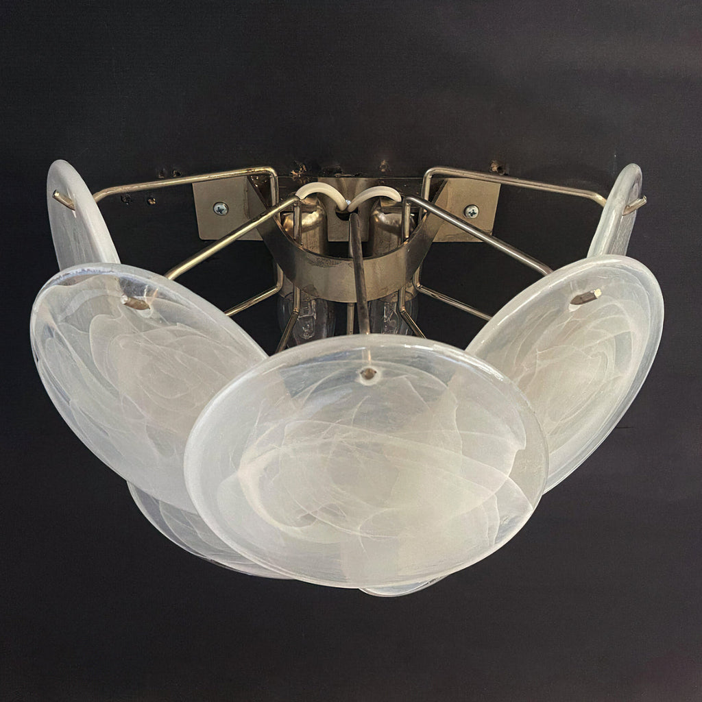 Murano Disc Wall Sconce White