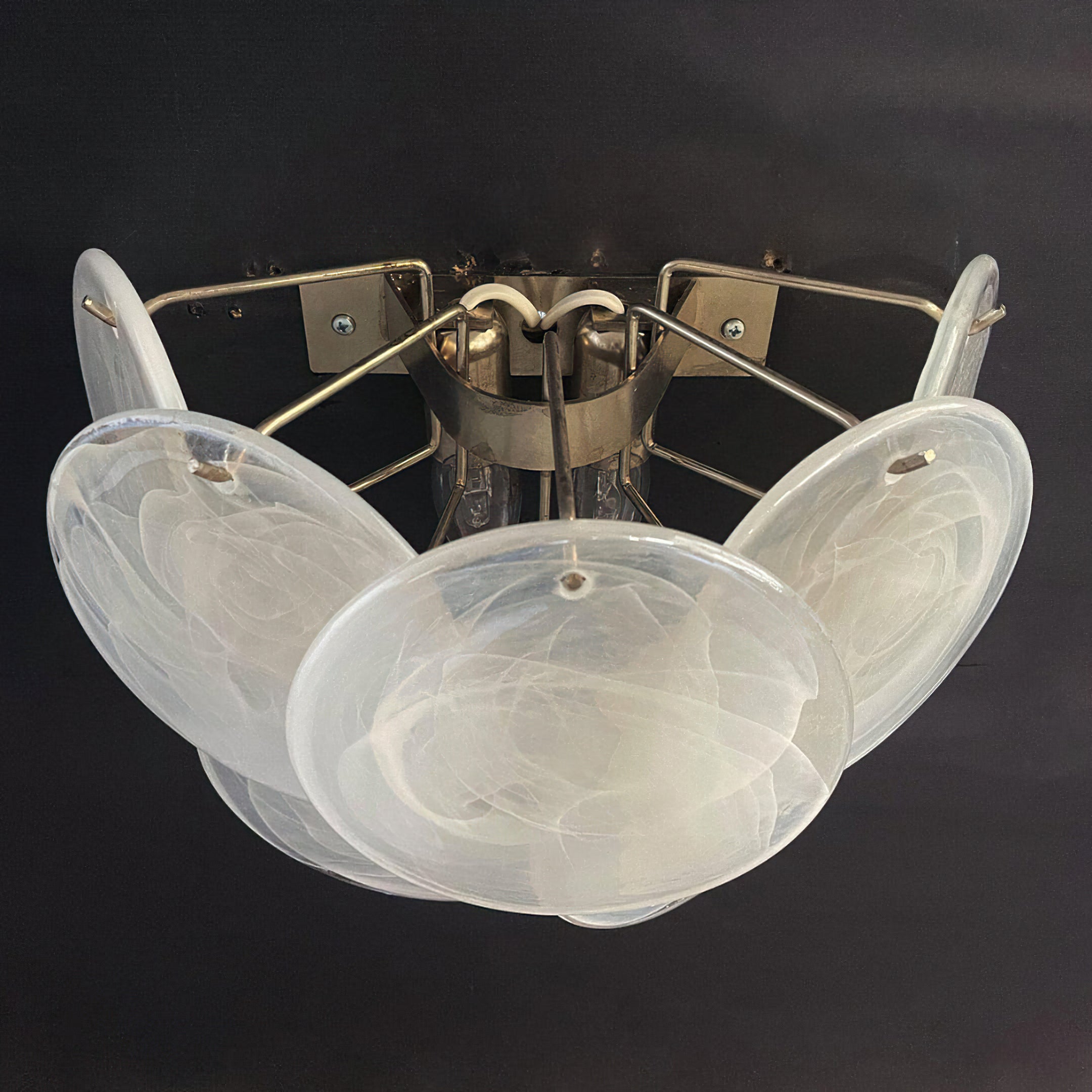 Murano Disc Wall Sconce White