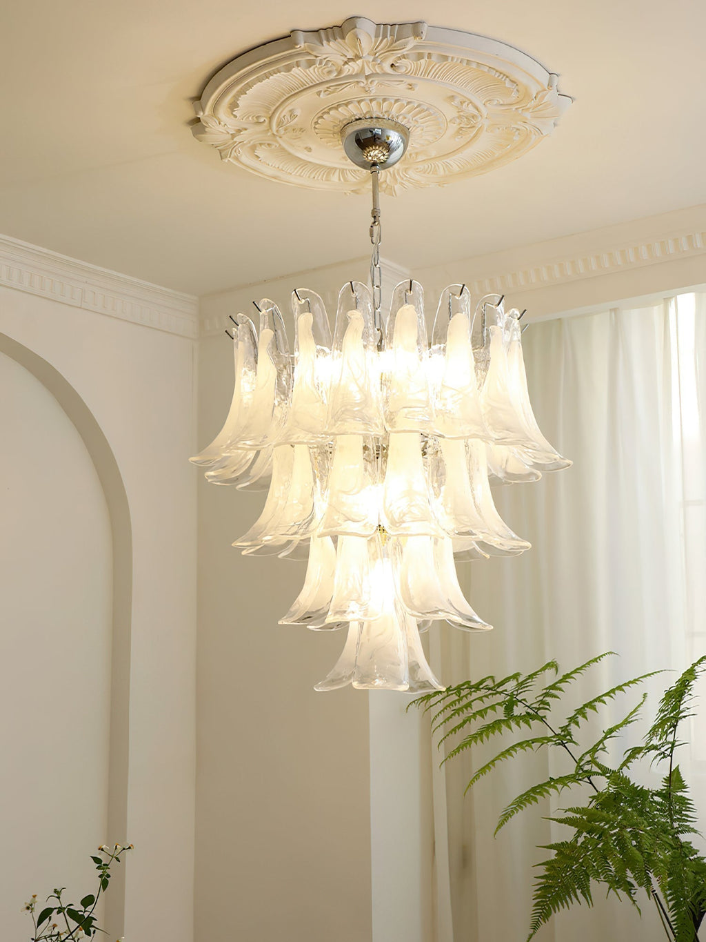 Murano Glass Petal Chandelier