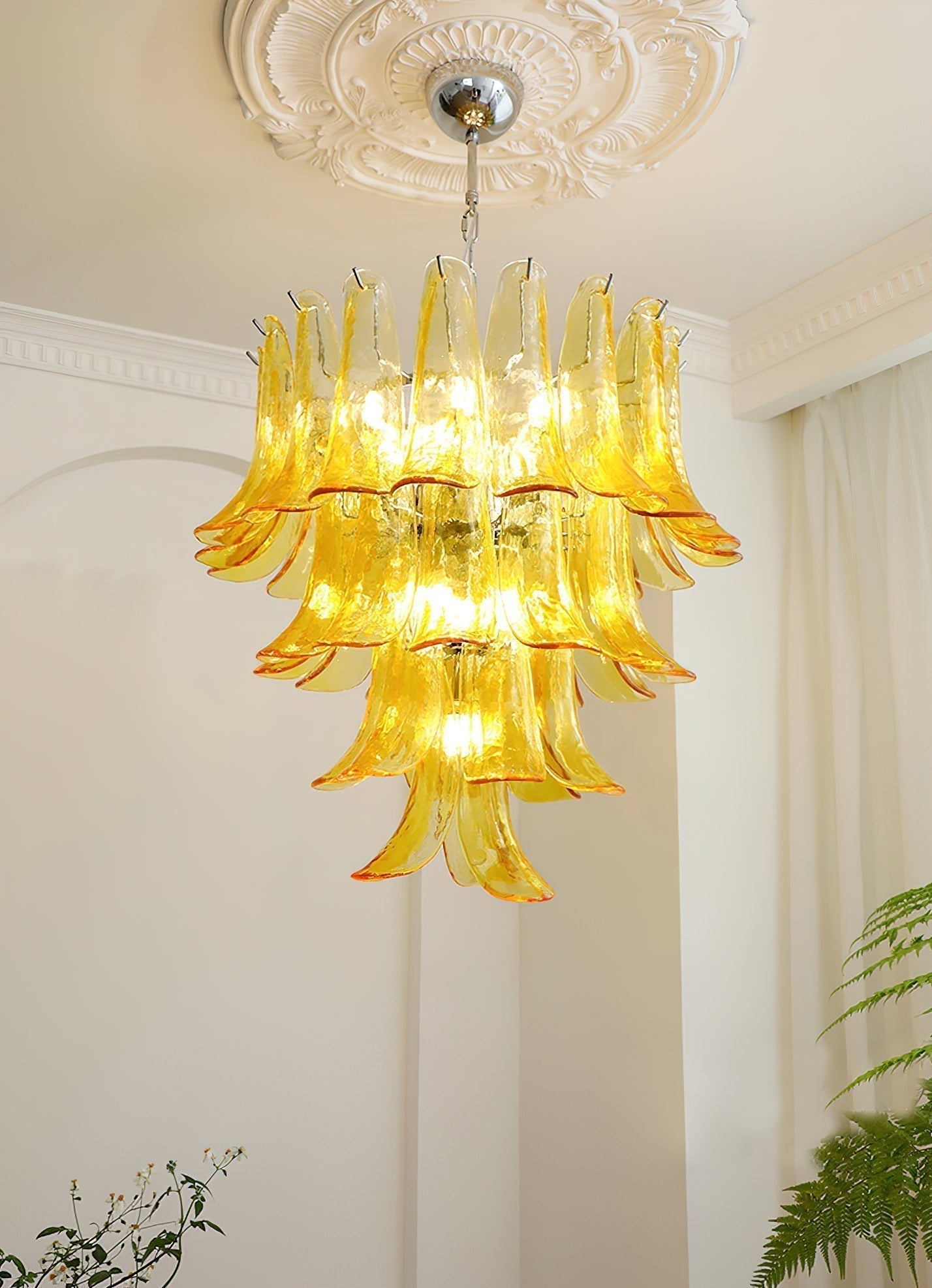 Murano Glass Petal Chandelier