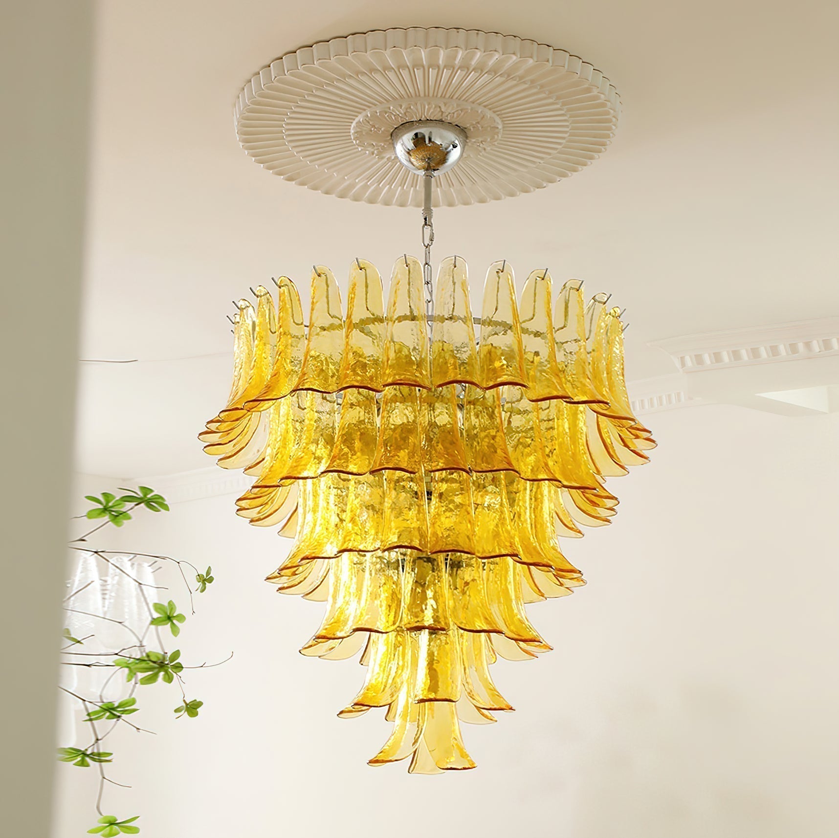 Murano Glass Petal Chandelier