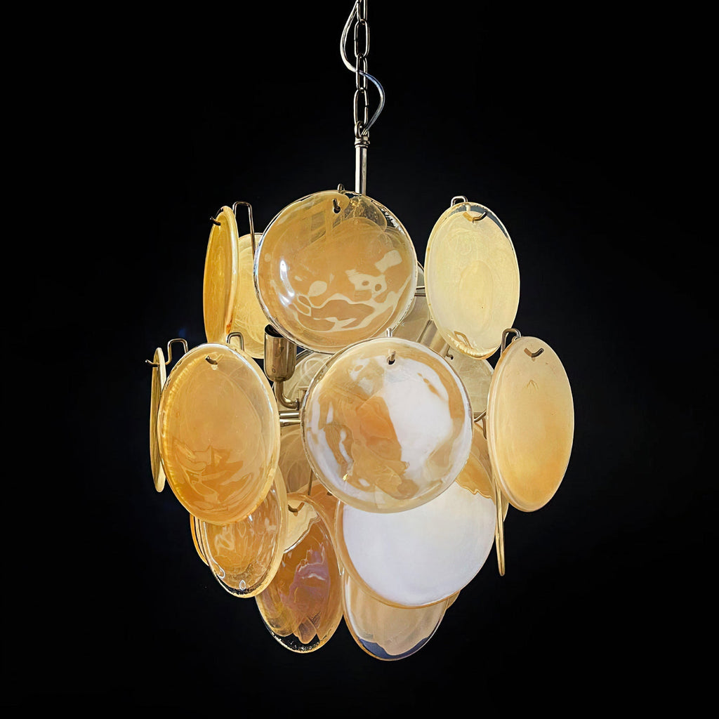 Murano Gold Disc Chandelier 24