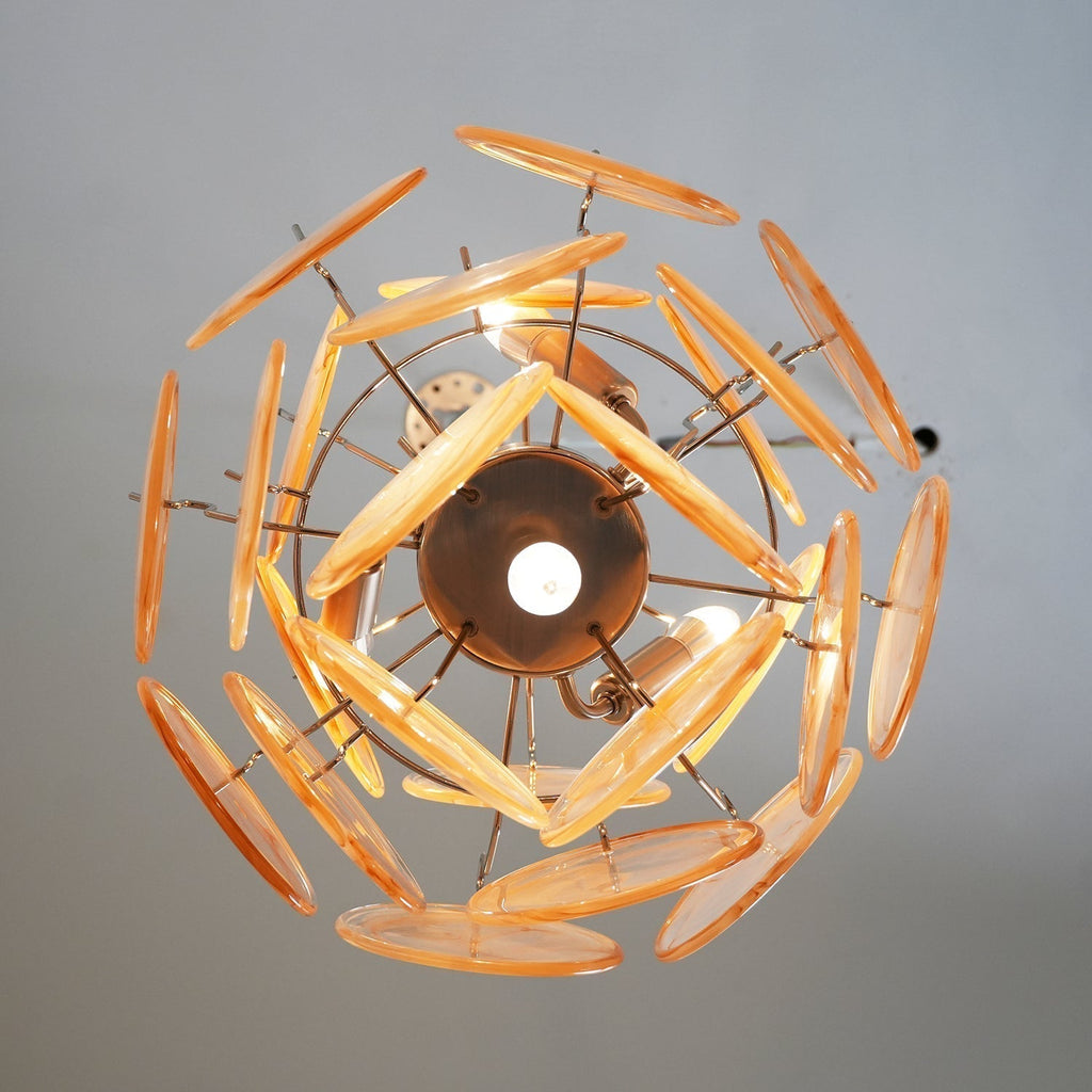 Murano Gold Disc Chandelier 24