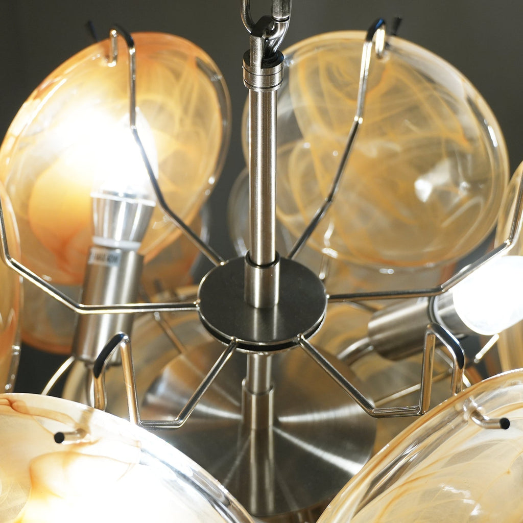 Murano Gold Disc Chandelier 24