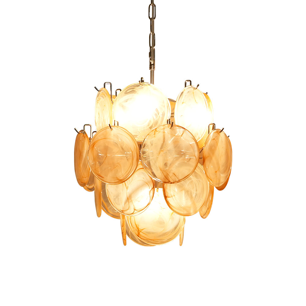Murano Gold Disc Chandelier 24