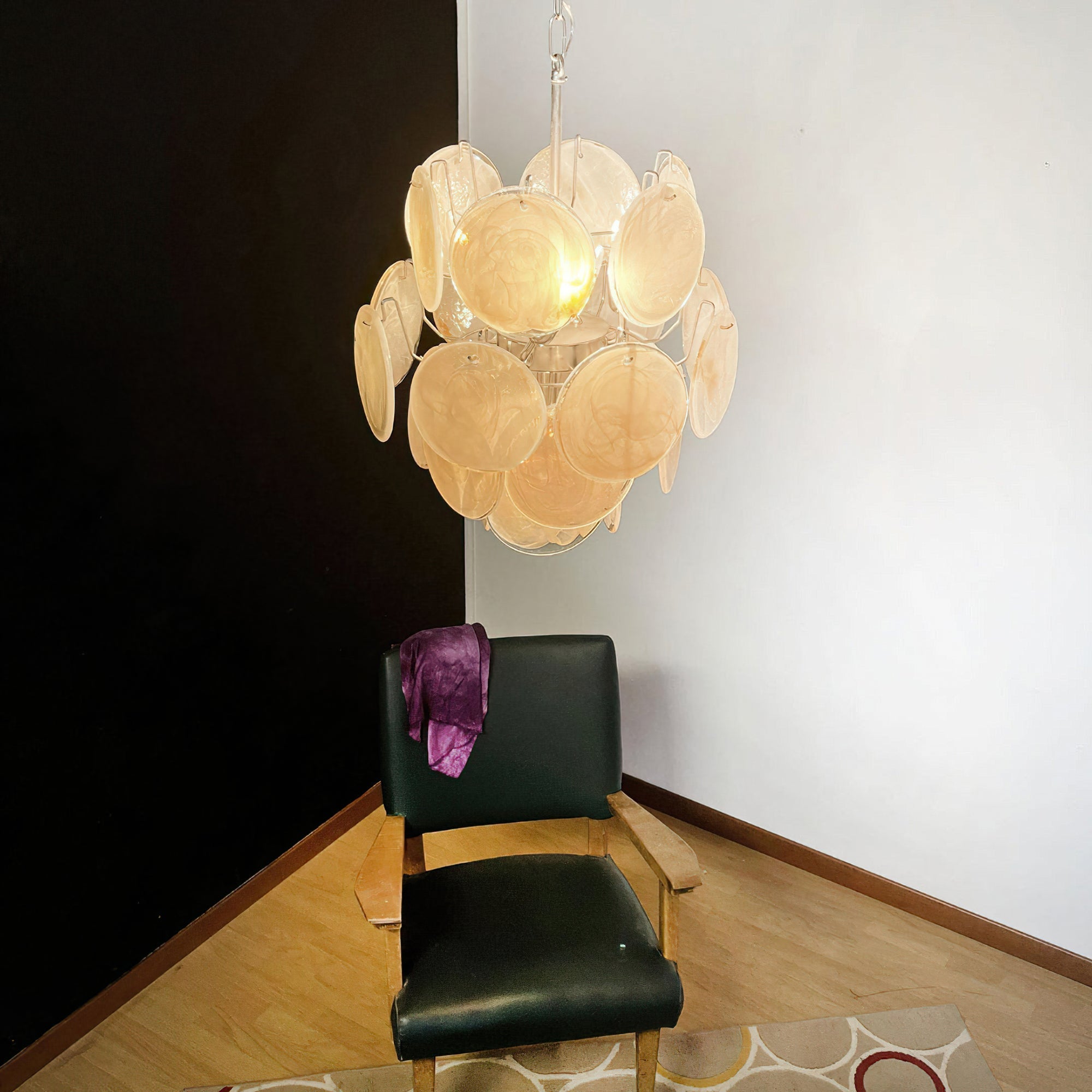 Murano Gold Disc Chandelier 24