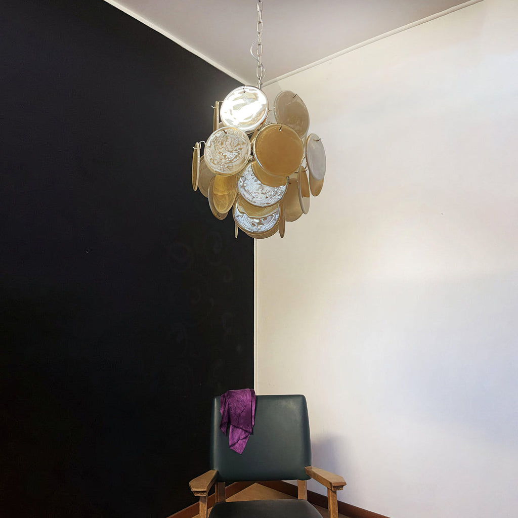 Murano Gold Disc Chandelier 24