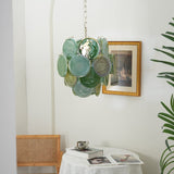Murano Green Disc Chandelier 24