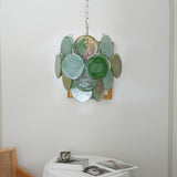 Murano Green Disc Chandelier 24