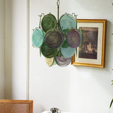 Murano Green Disc Chandelier 24