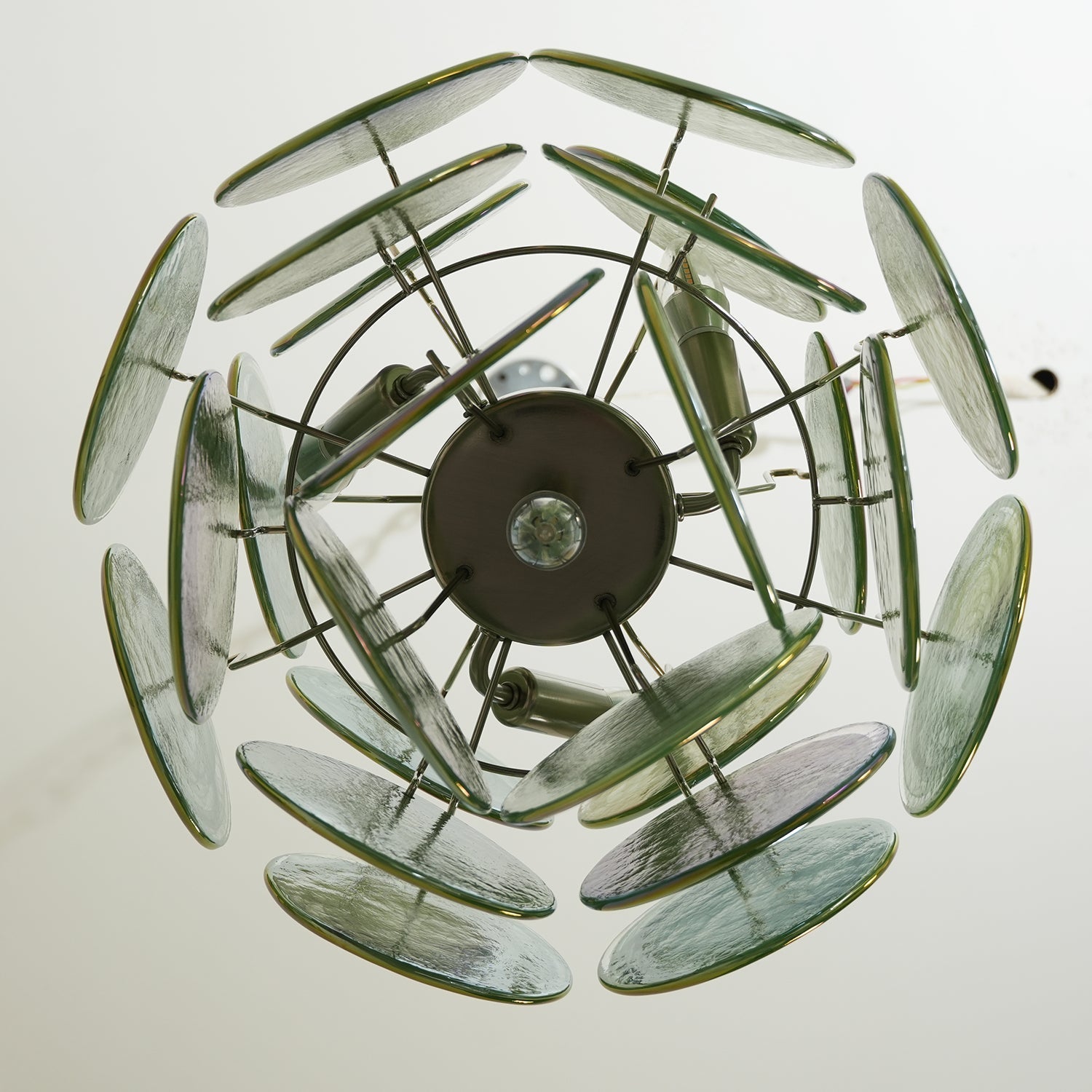 Murano Green Disc Chandelier 24