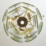 Murano Green Disc Chandelier 24