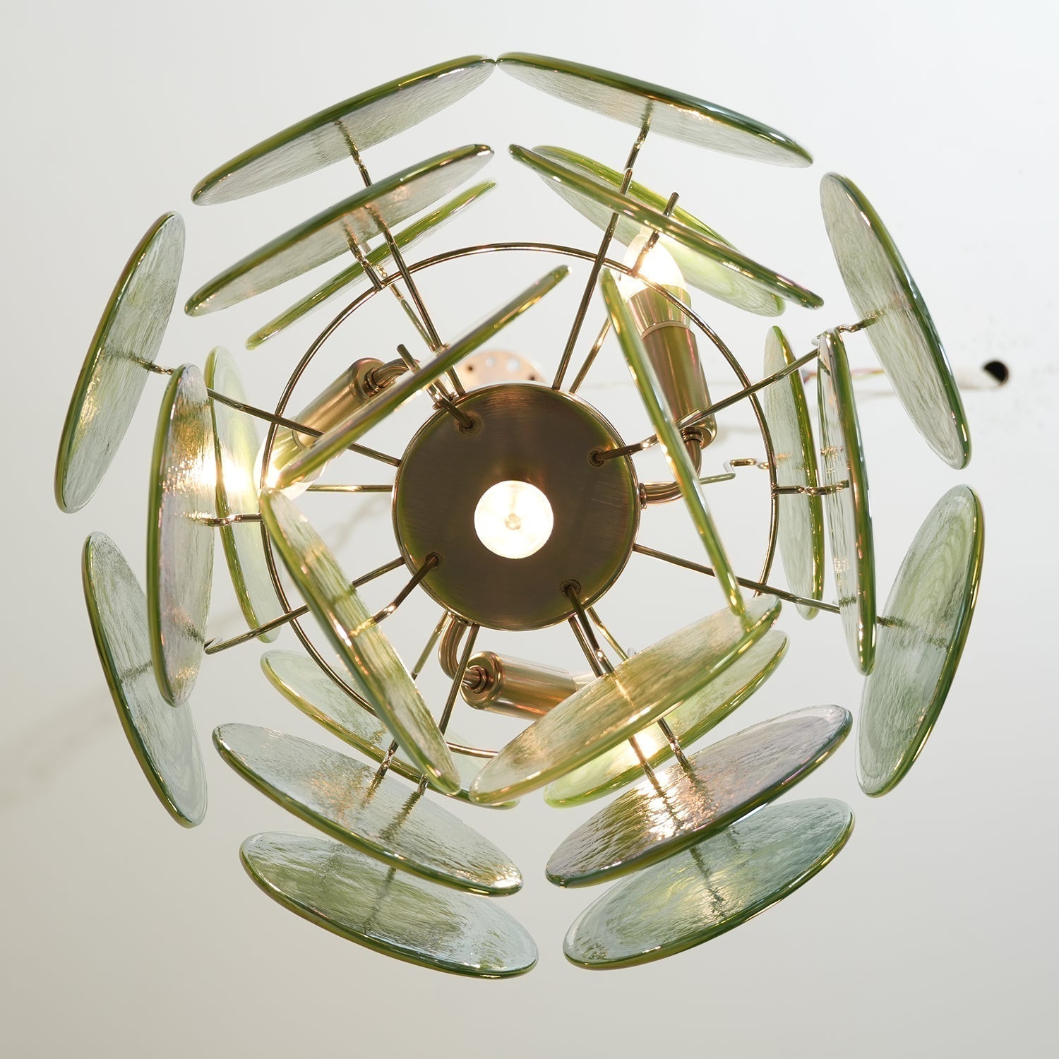 Murano Green Disc Chandelier 24