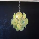 Murano Green Disc Chandelier 24