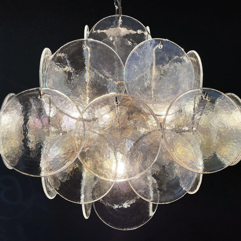 Murano Iridescent Grit Disc Chandelier 36