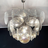 Murano Iridescent Grit Disc Chandelier 36