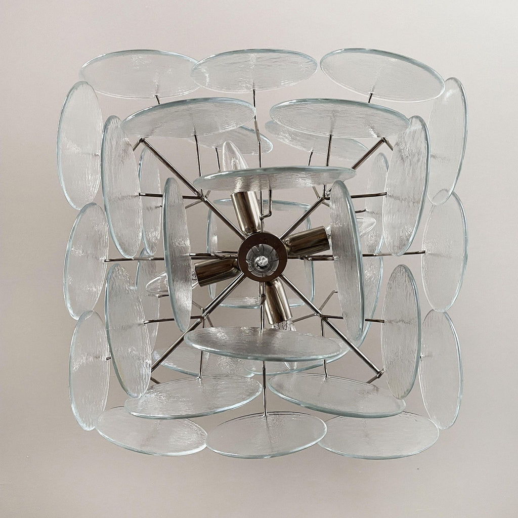 Murano Iridescent Grit Disc Chandelier 36