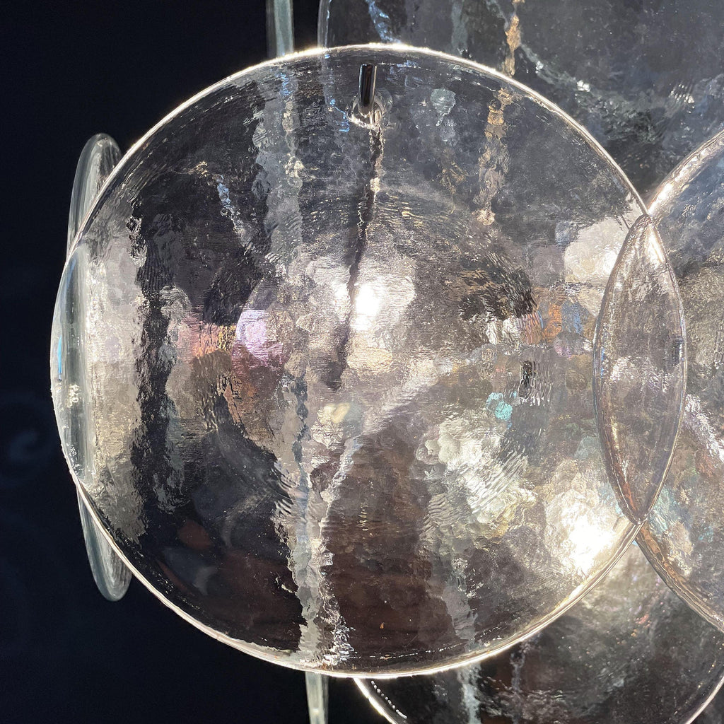 Murano Iridescent Grit Disc Chandelier 36