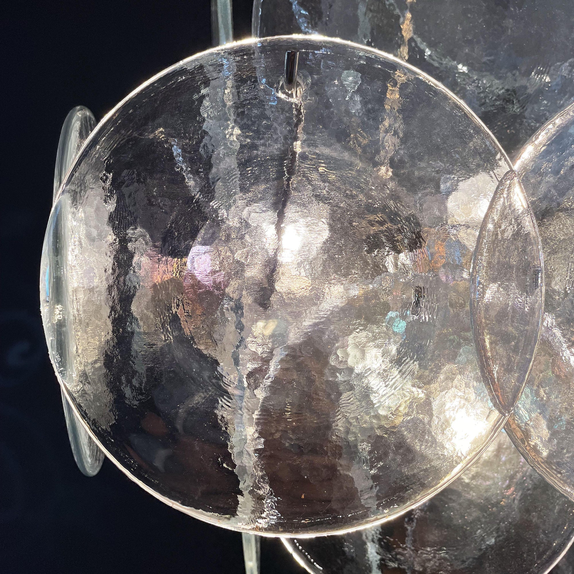 Murano Iridescent Grit Disc Chandelier 36
