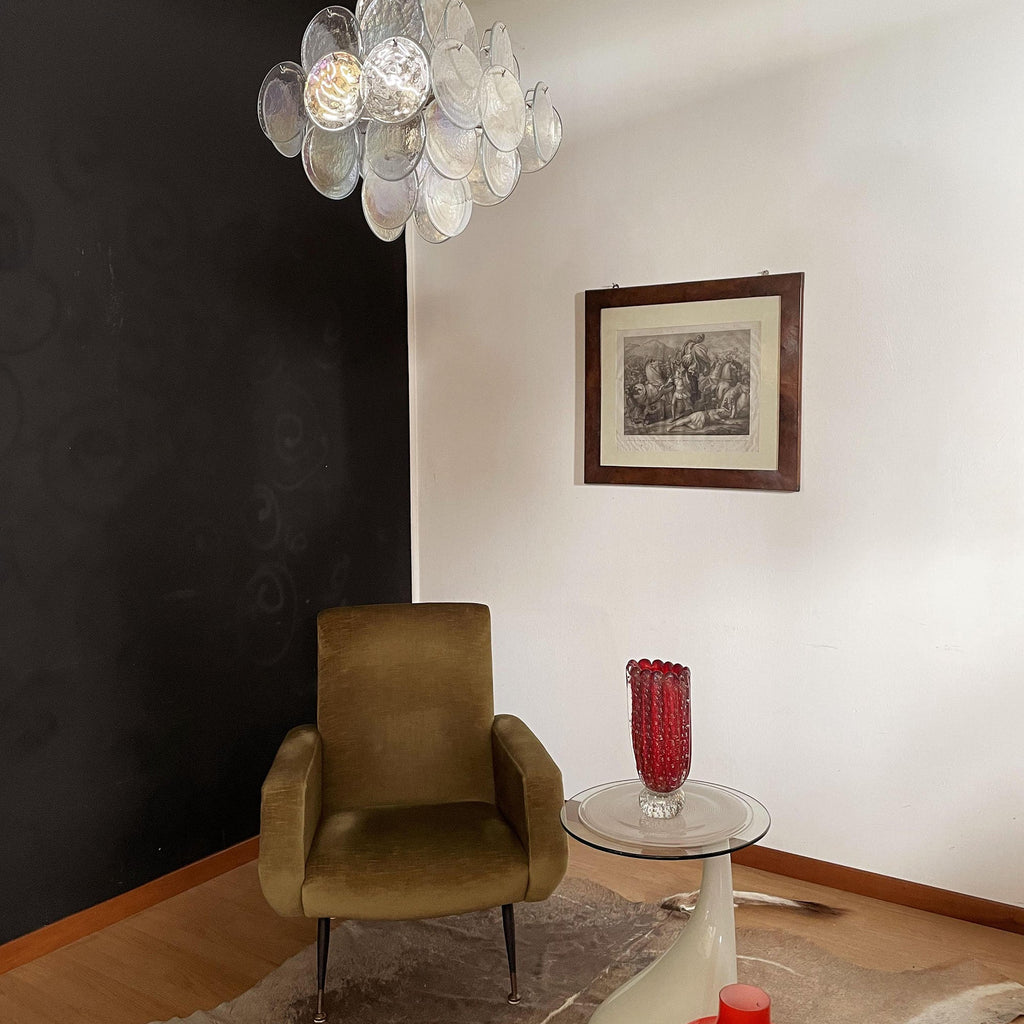 Murano Iridescent Grit Disc Chandelier 36