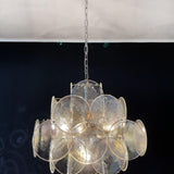Murano Iridescent Grit Disc Chandelier 36