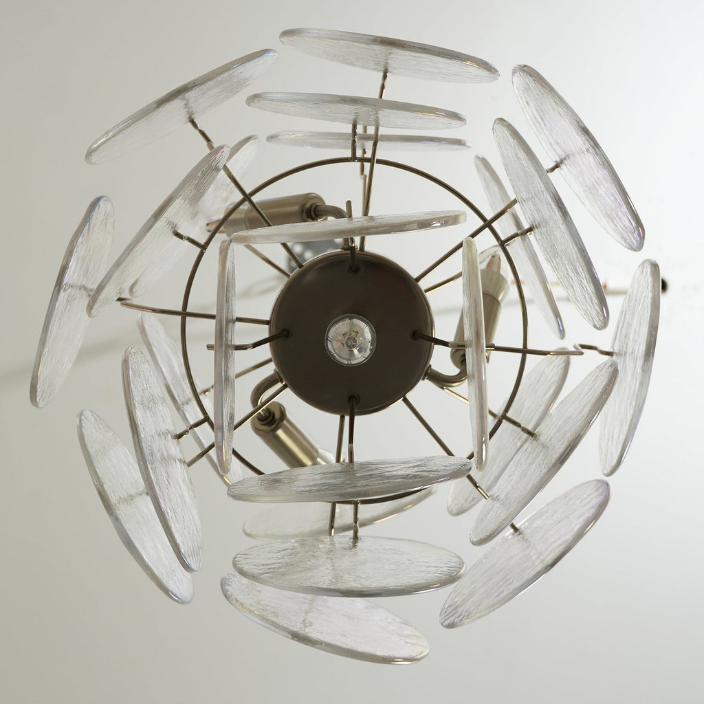 Murano Iridescent Grit Disc Chandelier 24