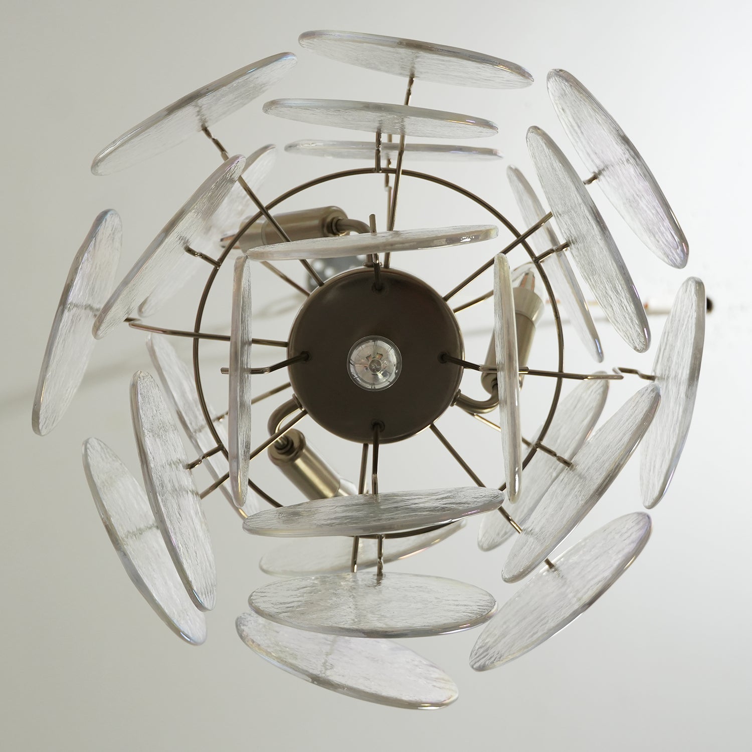 Murano Iridescent Grit Disc Chandelier 24