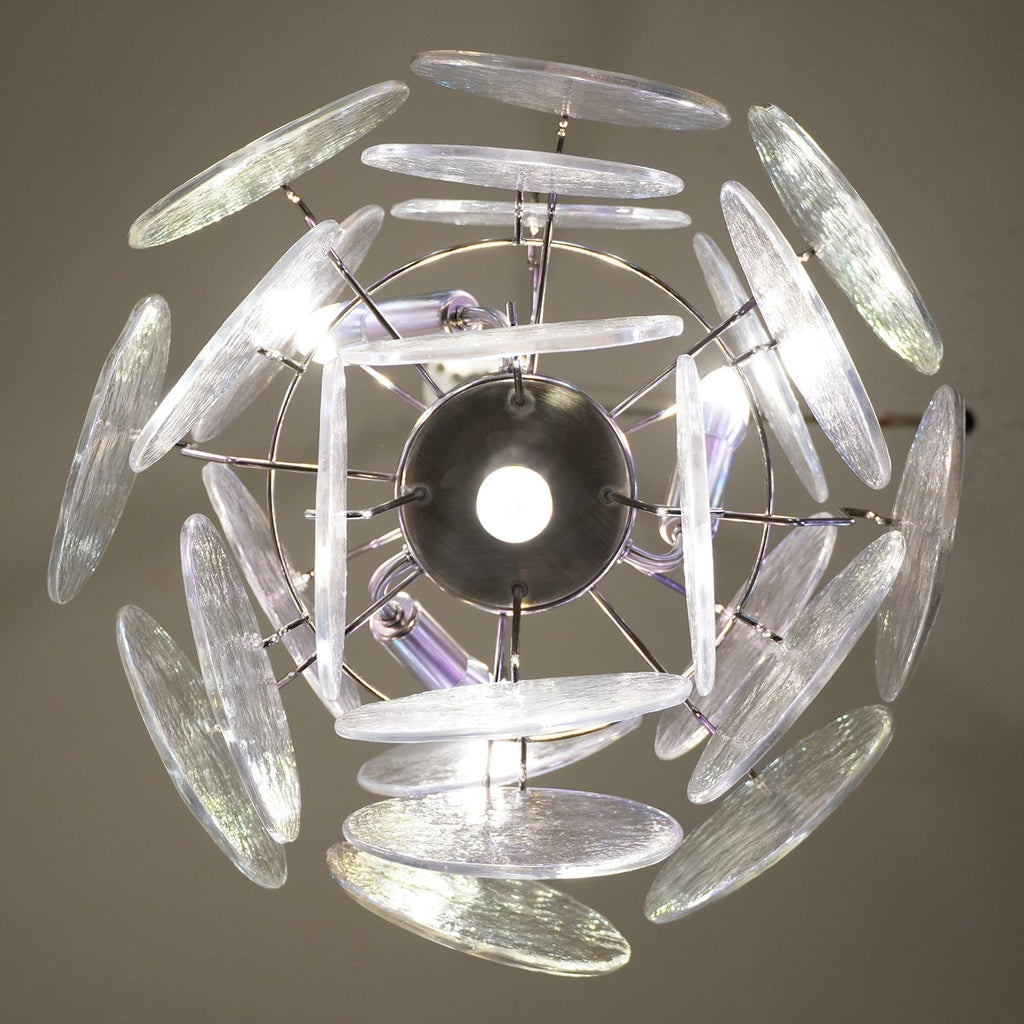 Murano Iridescent Grit Disc Chandelier 24