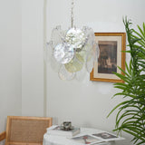 Murano Iridescent Grit Disc Chandelier 24