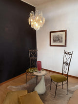 Murano Iridescent Grit Disc Chandelier 24