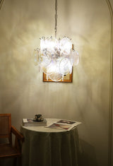Murano Iridescent Grit Disc Chandelier 24
