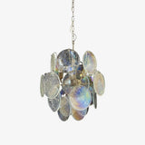 Murano Iridescent Grit Disc Chandelier 24